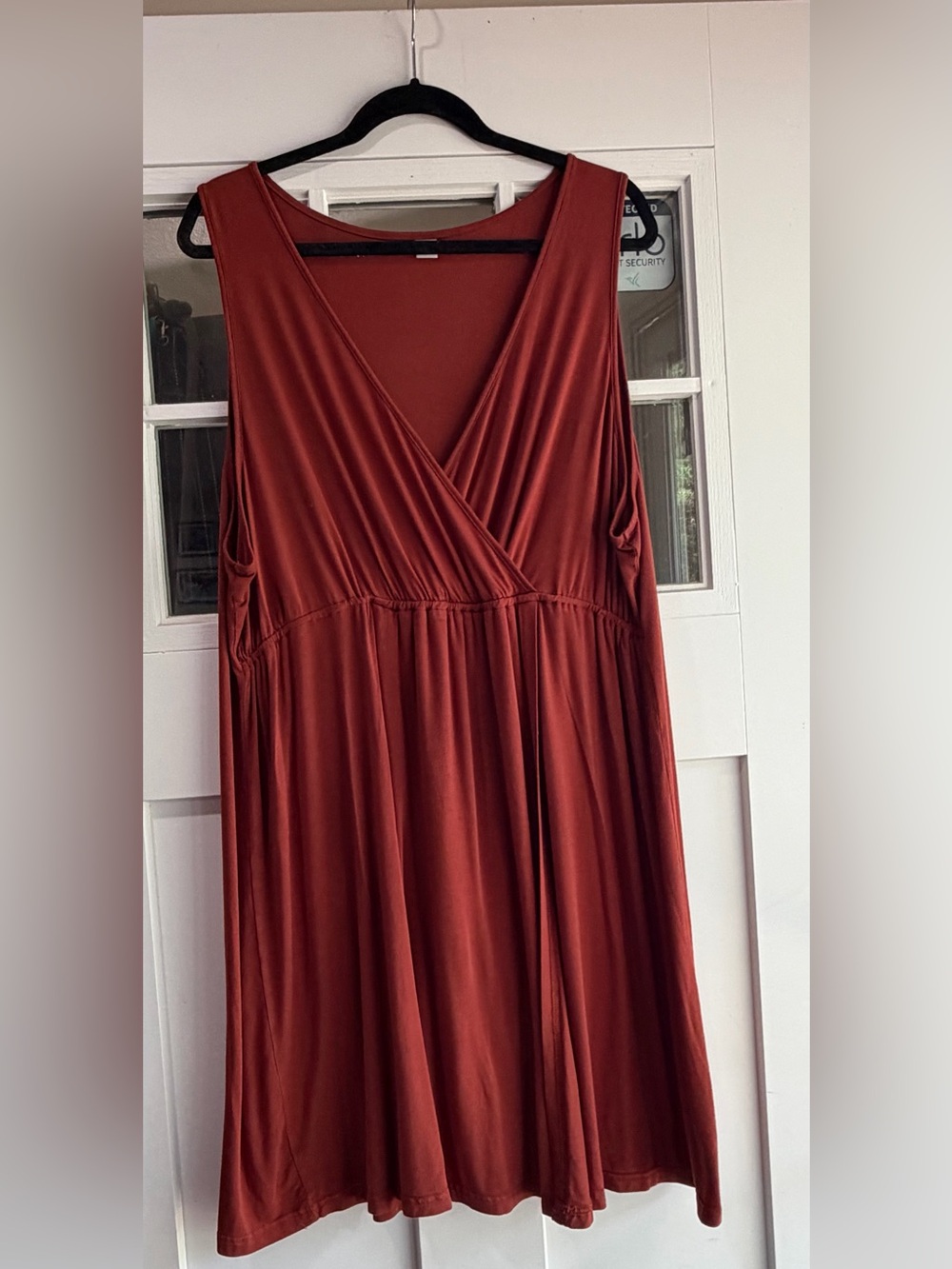 Women’s Rust Red Sleeveless Wrap-Front Dress